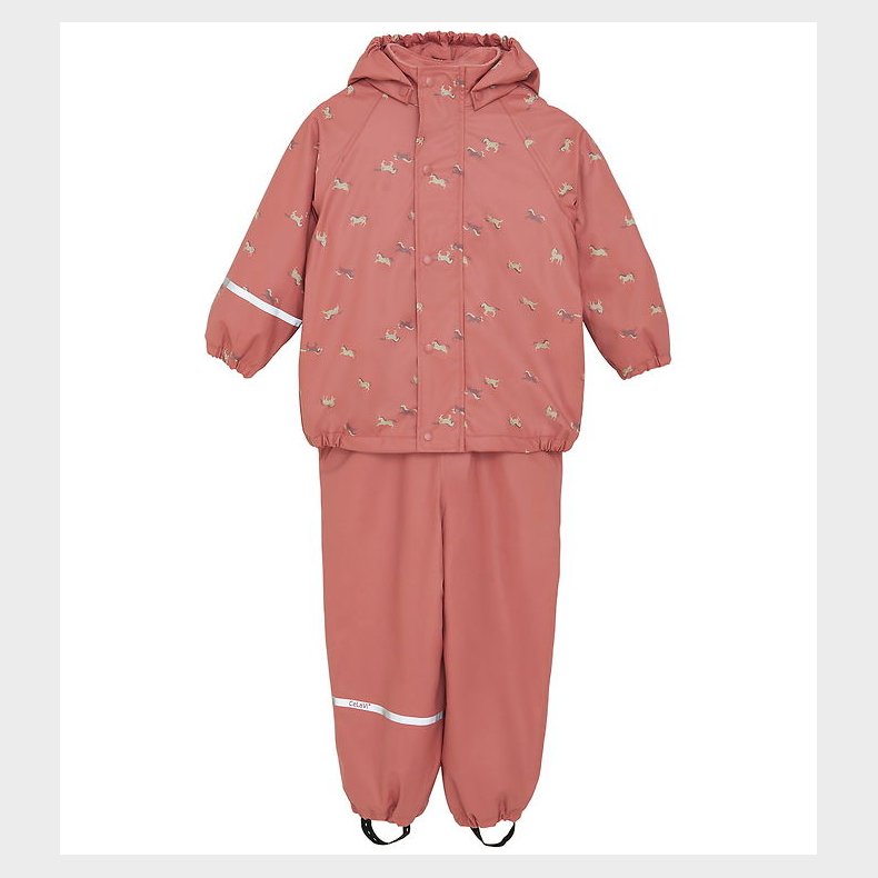 CeLaVi Regnt�j m. Seler/Fleece - Recycle PU - Brick Dust m. Prin