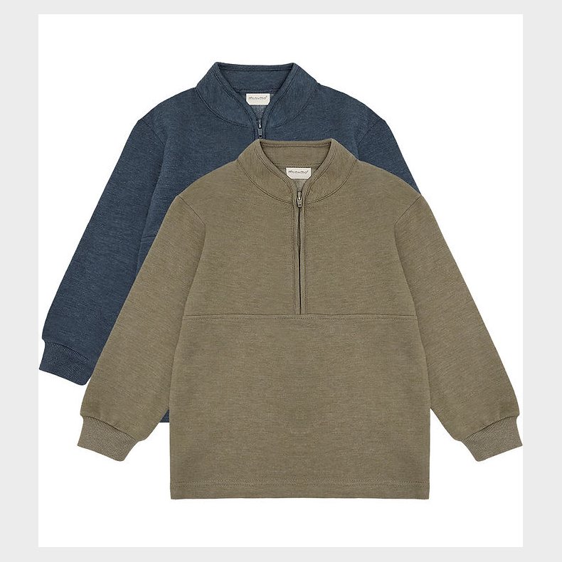 Minymo Sweatshirt m. Lynl�s - 2-pak - Vetiver