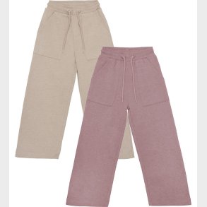 Minymo Sweatpants - 2-pak - Elderberry/Rainy Day