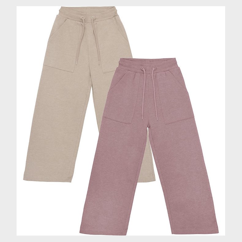 Minymo Sweatpants - 2-pak - Elderberry/Rainy Day