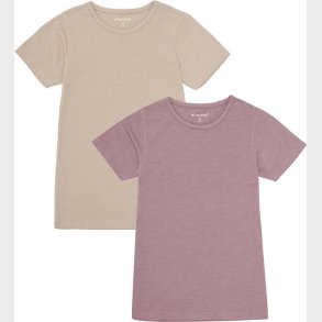 Minymo T-shirts - 2-pak - Elderberry/Rainy Day