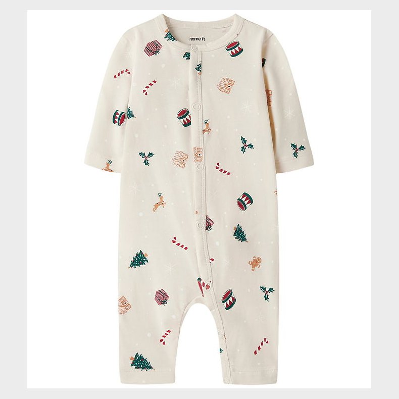 Name It Natdragt - NbnVismas - Whitecap Gray/Xmas AOP
