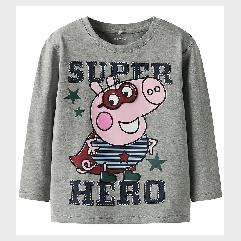 Name It Bluse - NmmOtto Peppa Pig - Grey Melange