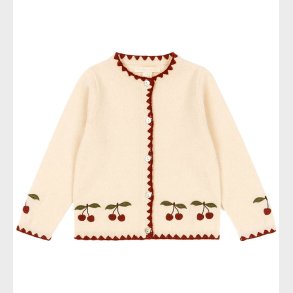 Konges Sljd Cardigan - Uld - Collette - Off White m. Kirsebr