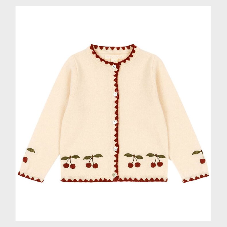 Konges Sljd Cardigan - Uld - Collette - Off White m. Kirsebr