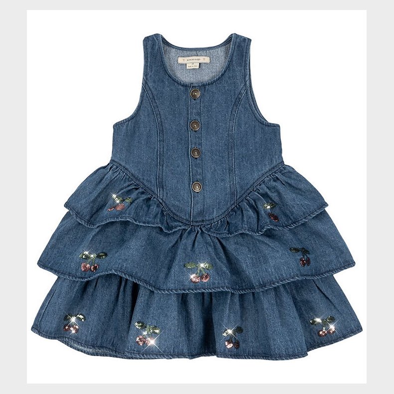 Konges Sljd Kjole - Denim - Elba - Denim Blue m. Kirsebr