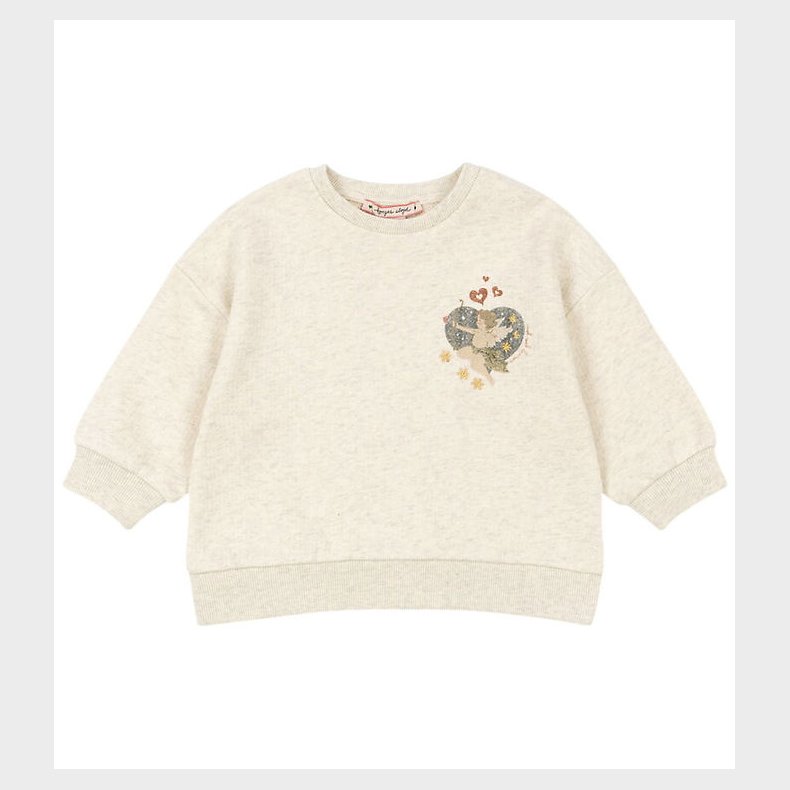 Konges Sljd Sweatshirt - Loupy Lou - Off White Melange m. Engle