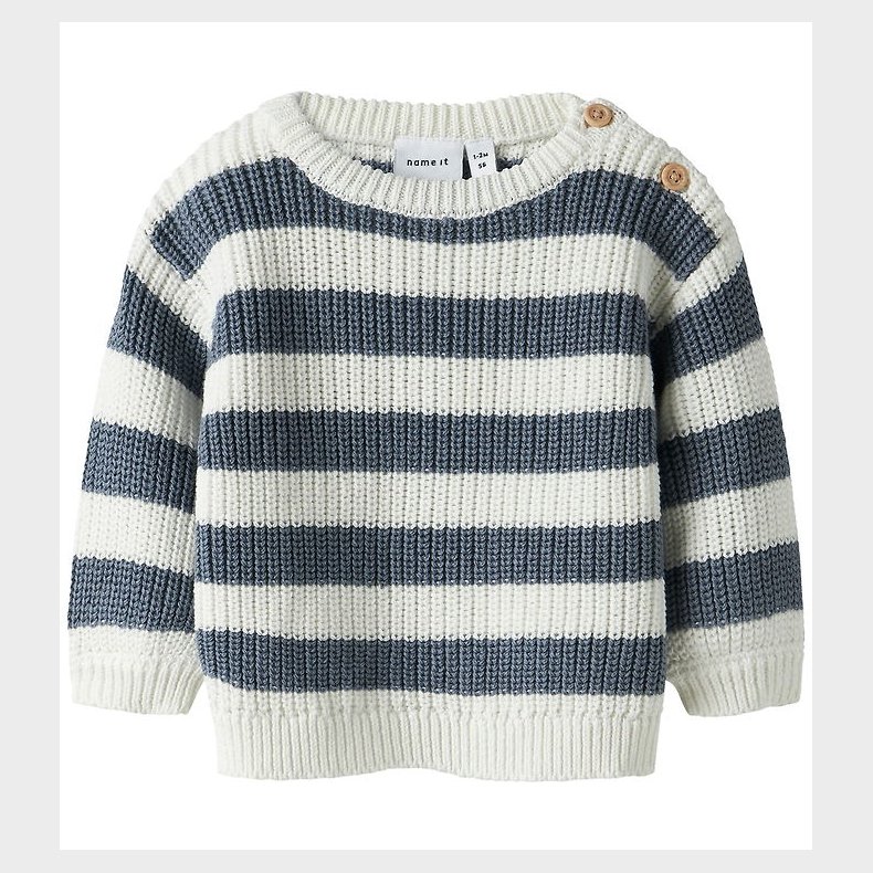 Nmae It Bluse - Strik - NbmOlfert - Cloud Dancer/Flintstone