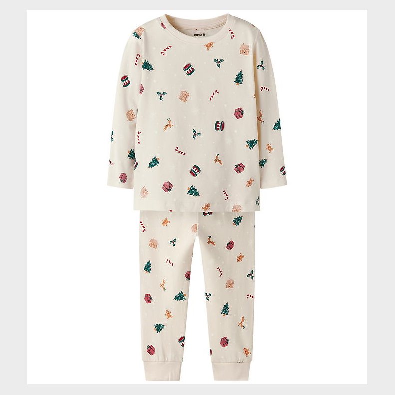 Name It Nattj - 2-Delt - NmnVismas - Whitecap Gray/Xmas AOP