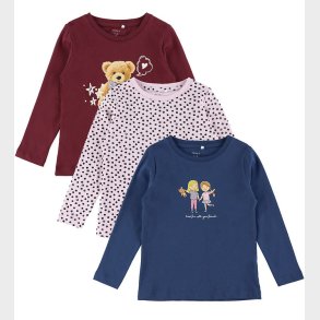 Name It Bluser - 3-pak - NmfNia - Burgundy/Burgundy+Early Hours+