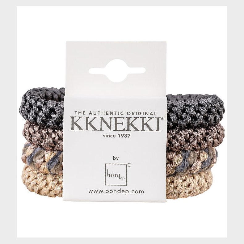 Kknekki H�relastikker - 4-pak - Beige/Brown/Black