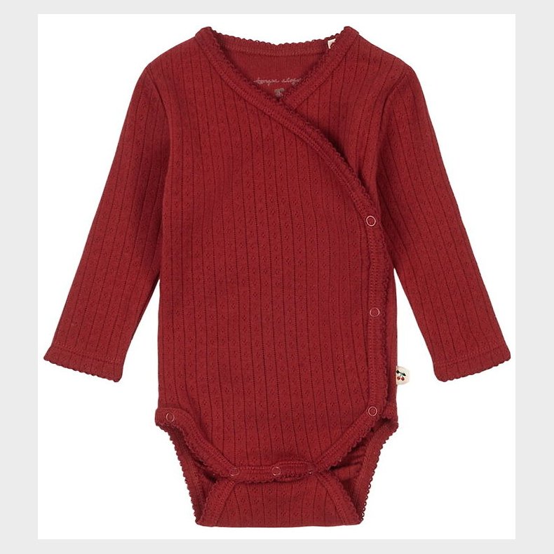 Konges Sljd Sl-om Body l/ - Minnie Newborn - Red Dahlia m. Hu