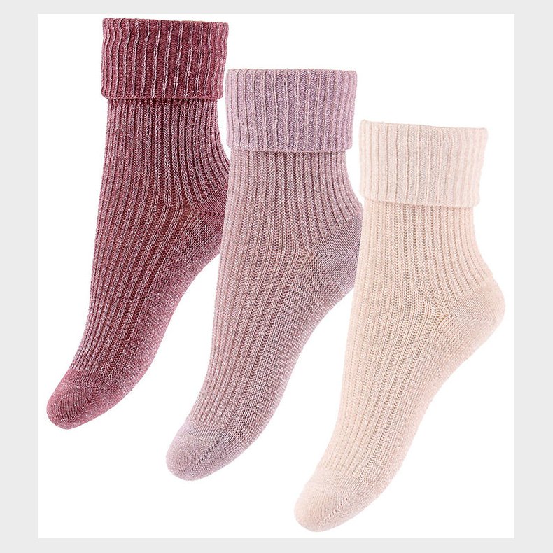 MP Strmper - 3-pak - Ida Glitter - Maroon