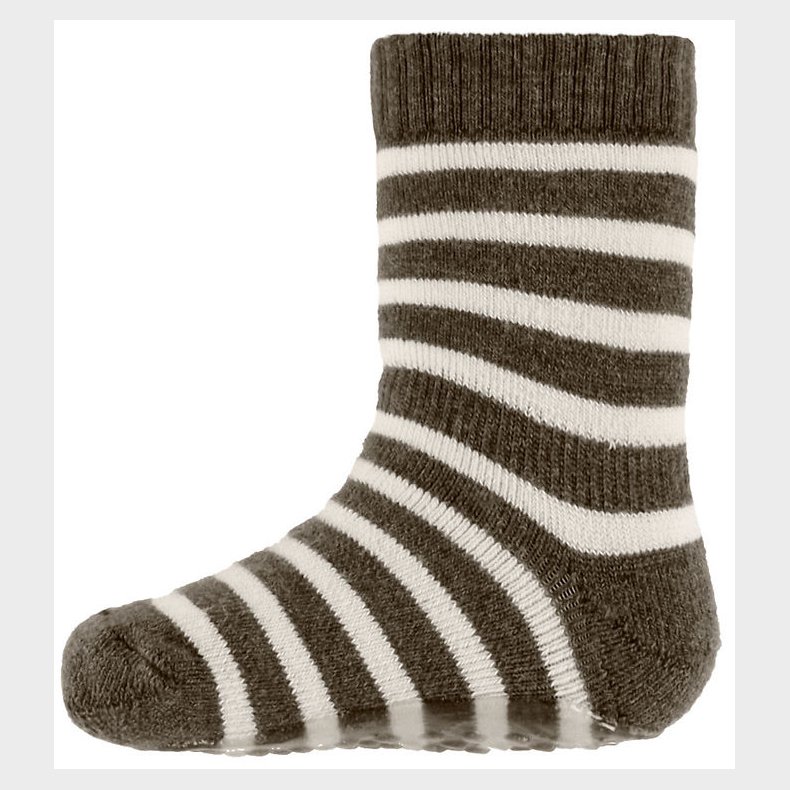 MP Strmper m. Antiskrid - Uld - Elis - Brown Melange