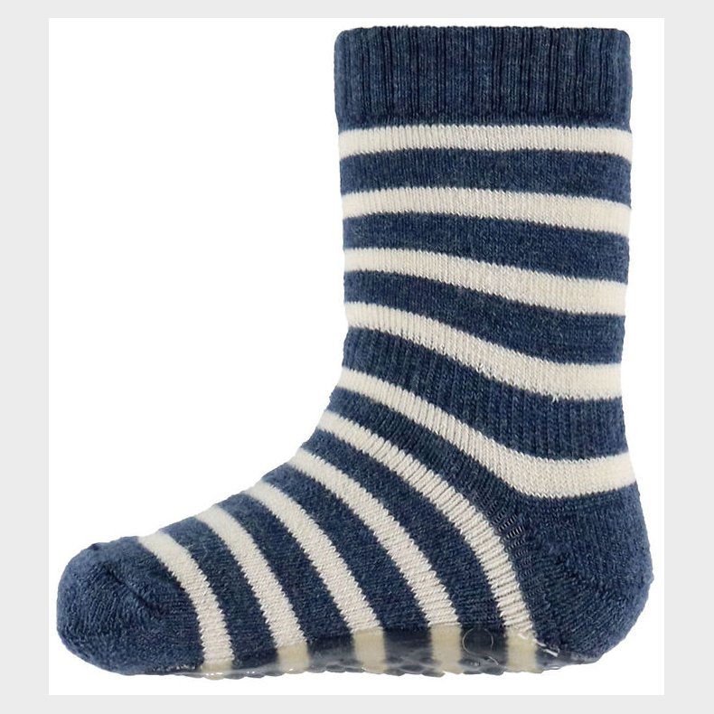 MP Strmper m. Antiskrid - Uld - Elis - Dark Denim Melange