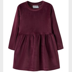 Name It Kjole - NmfVeloa - Velour - Burgundy