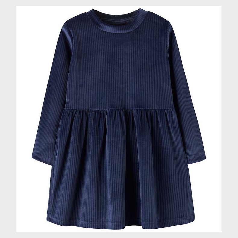 Name It Kjole - NmfVeloa - Velour - Navy Blazer