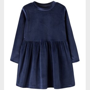 Name It Kjole - NmfVeloa - Velour - Navy Blazer