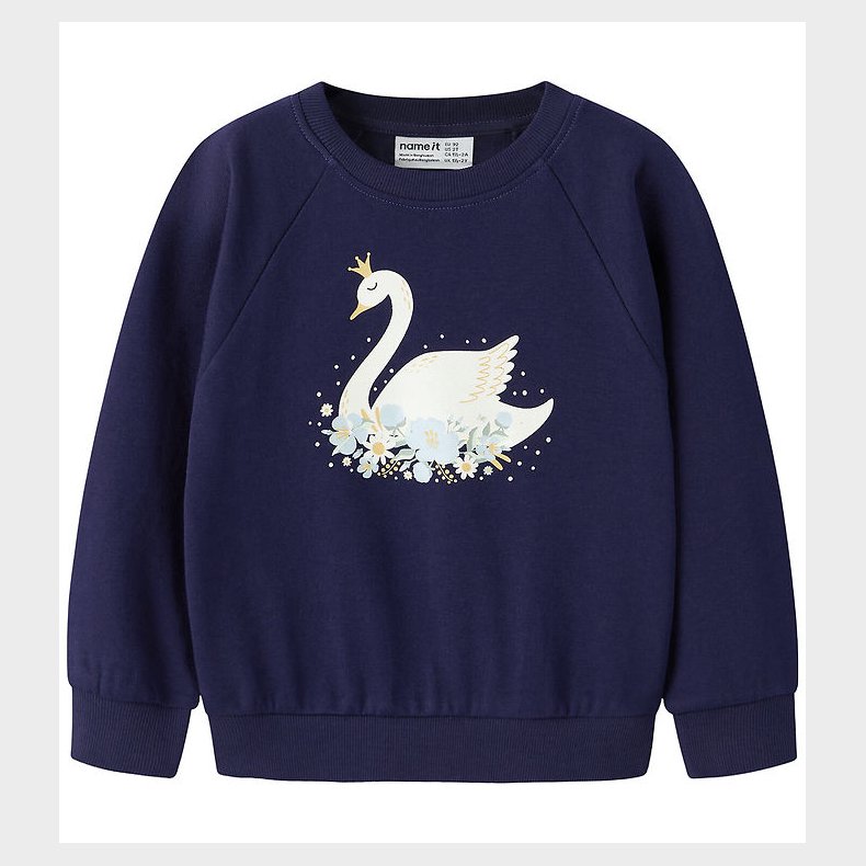 Name It Sweatshirt - NmfVenus - Beacon Blue/Princess Swan