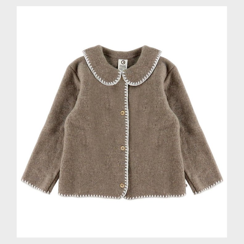 M�sli Cardigan - Uldfleece - Brown Melange
