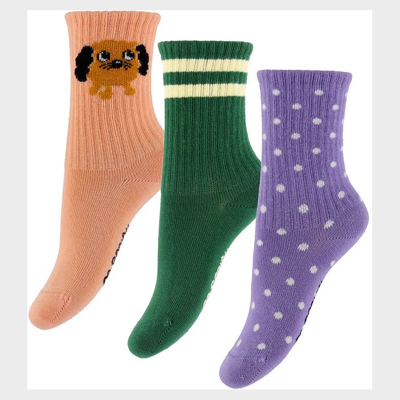 Mini Rodini Strmper - 3-pak - Doggie - Multi