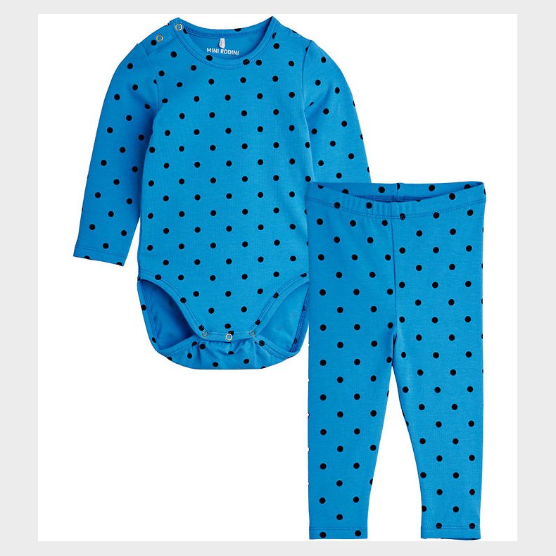 Mini Rodini St - Leggings/Body l/ - Polka Dots - Bl