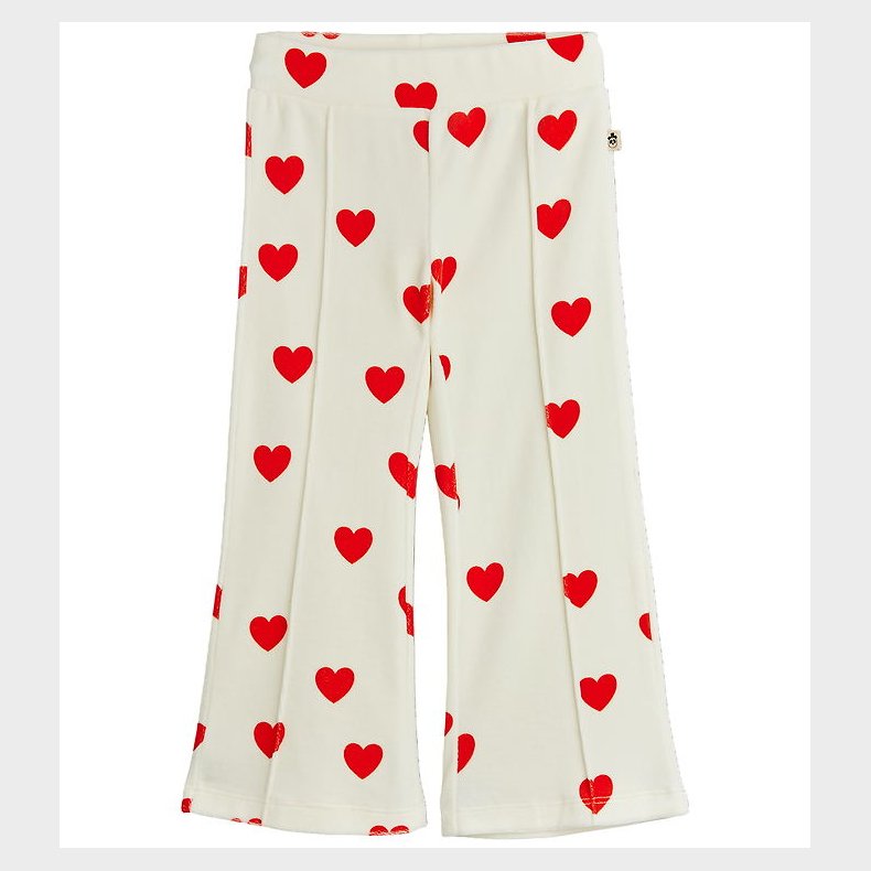 Mini Rodini Velourbukser - Hearts - Hvid