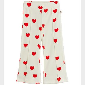 Mini Rodini Velourbukser - Hearts - Hvid