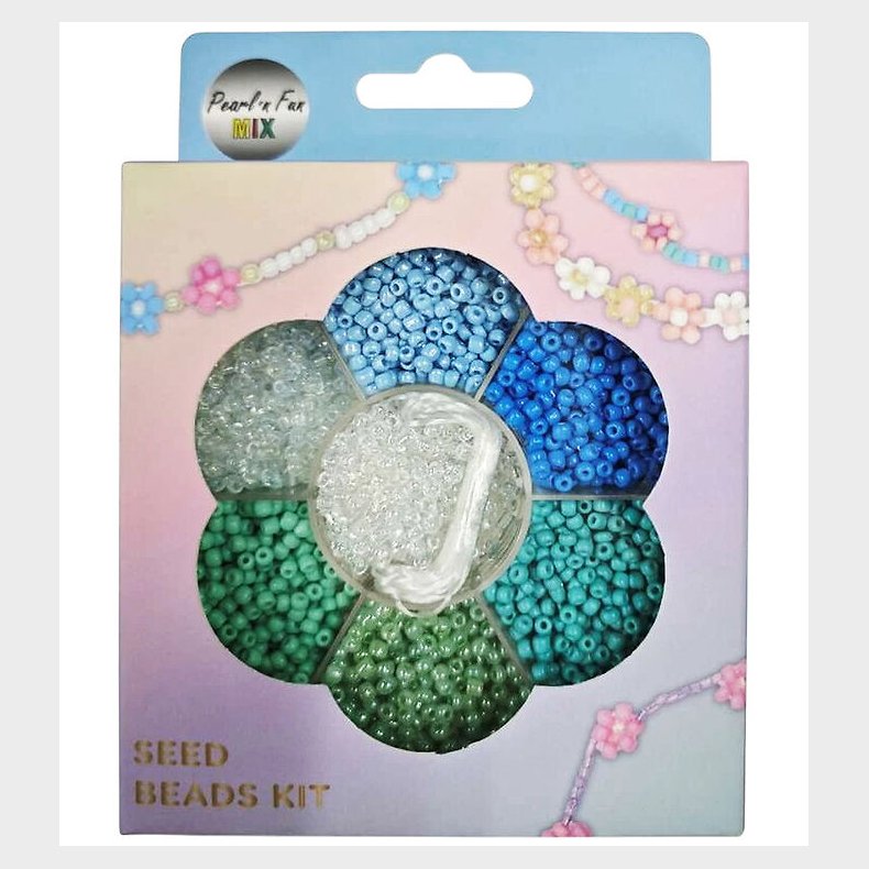 Pearl N Fun - Perler - Glasperlemix - Bl�/Gr�n/Klar