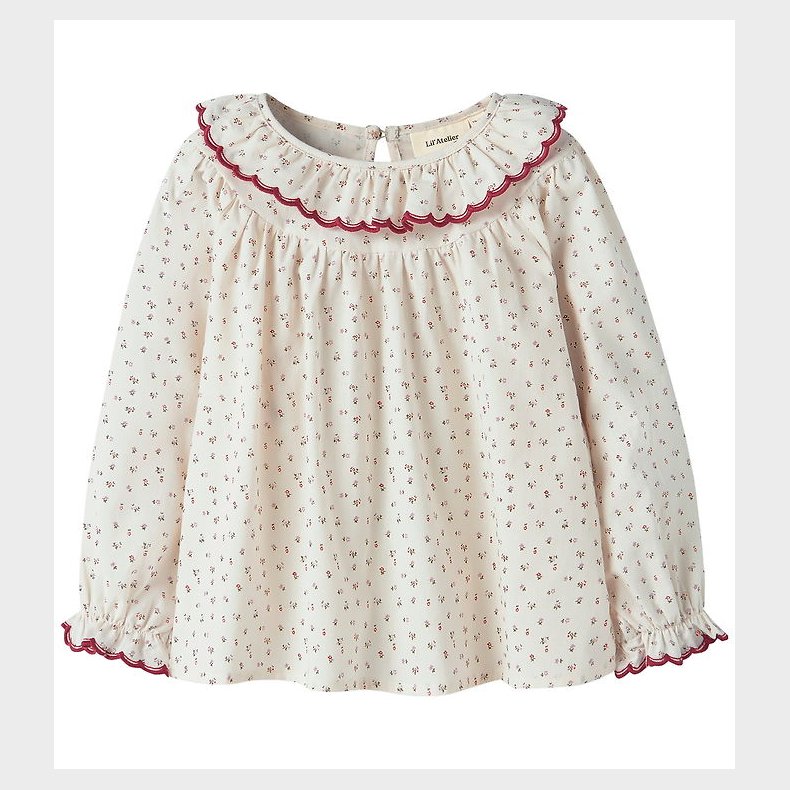 Lil Atelier Bluse - NmfRasia - Turtedove/Red Dahlia