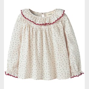 Lil' Atelier Bluse - NmfRasia - Turtedove/Red Dahlia