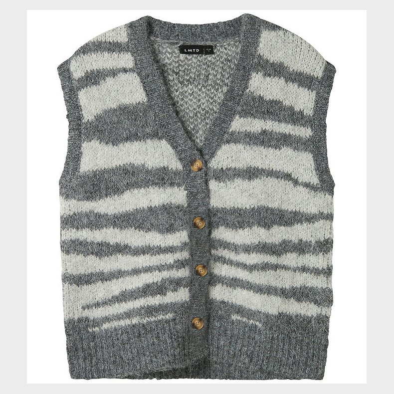 LMTD Vest - NlfNulos - Kort Strik - Dark Grey Melange