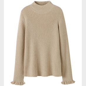 Name It Bluse - Strik - Rib - Glitter - NkfRiaglitter - Cement