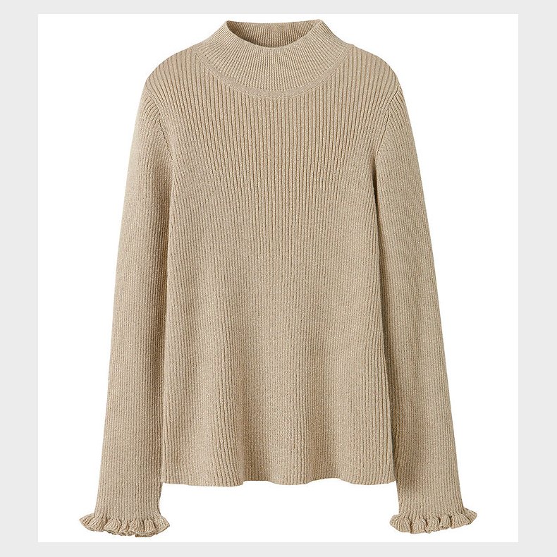 Name It Bluse - Strik - Rib - Glitter - NkfRiaglitter - Cement