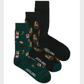 Jack & Jones Strmper - JacXmas - 3-pak - Scarab/Black