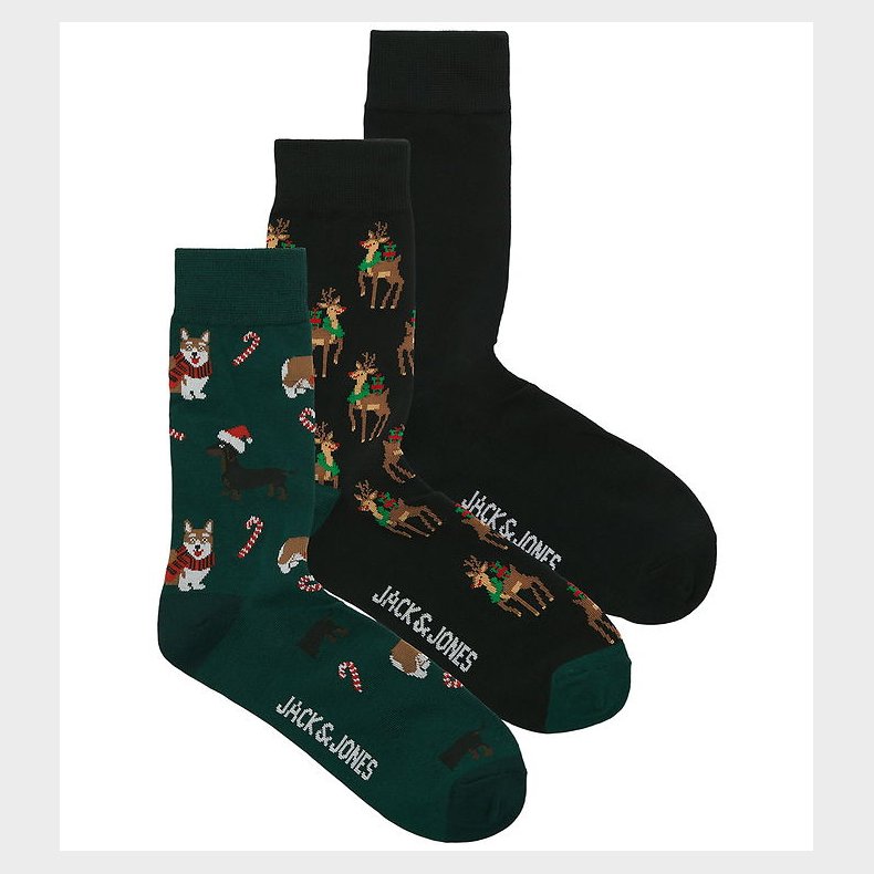 Jack & Jones Strmper - JacXmas - 3-pak - Scarab/Black