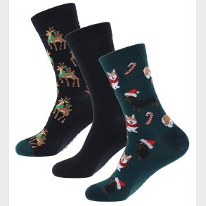 Jack & Jones Str�mper - JacXmas - 3-pak - Scarab/Black