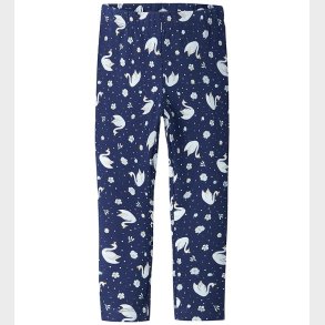 Name It Leggins - NmfDavina - AOP - Beacon Blue/Swans