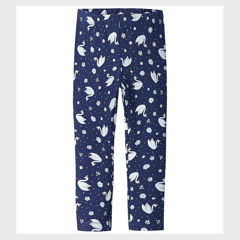 Name It Leggins - NmfDavina - AOP - Beacon Blue/Swans