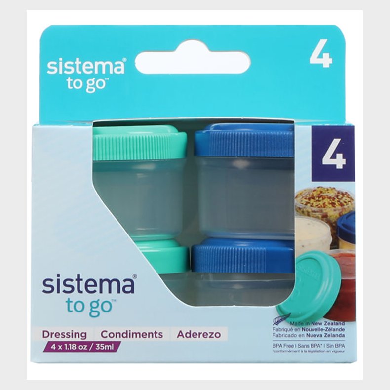 Sistema Beholdere - To Go - Dressing - 4-pak - Bl/Grn
