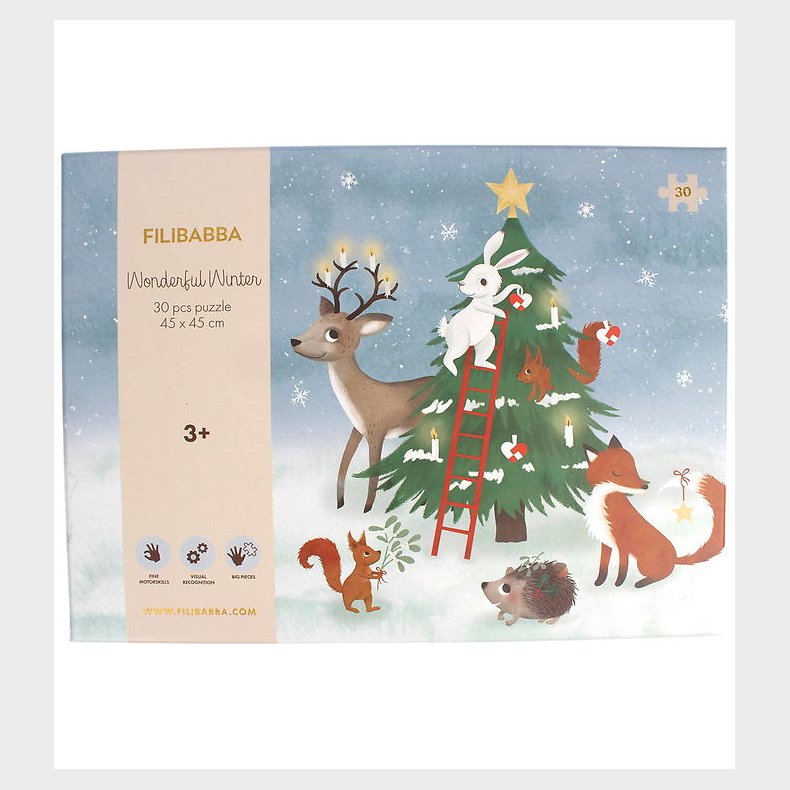 Filibabba Puslespil - 30 Brikker - Wonderful Winter - Skovens Dy
