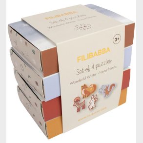 Filibabba Puslespil - St m. 4 Puslespil - Wonderful Winter - Sk