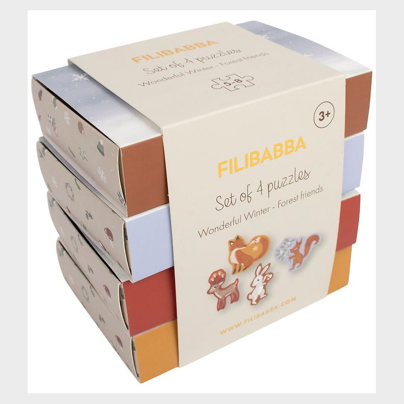 Filibabba Puslespil - St m. 4 Puslespil - Wonderful Winter - Sk