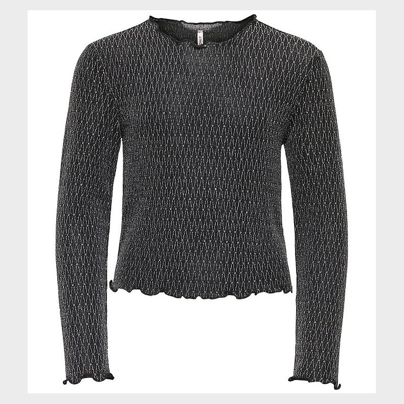 Kids Only Bluse - KogQueen - Black/Lurex Silver/Harlekin