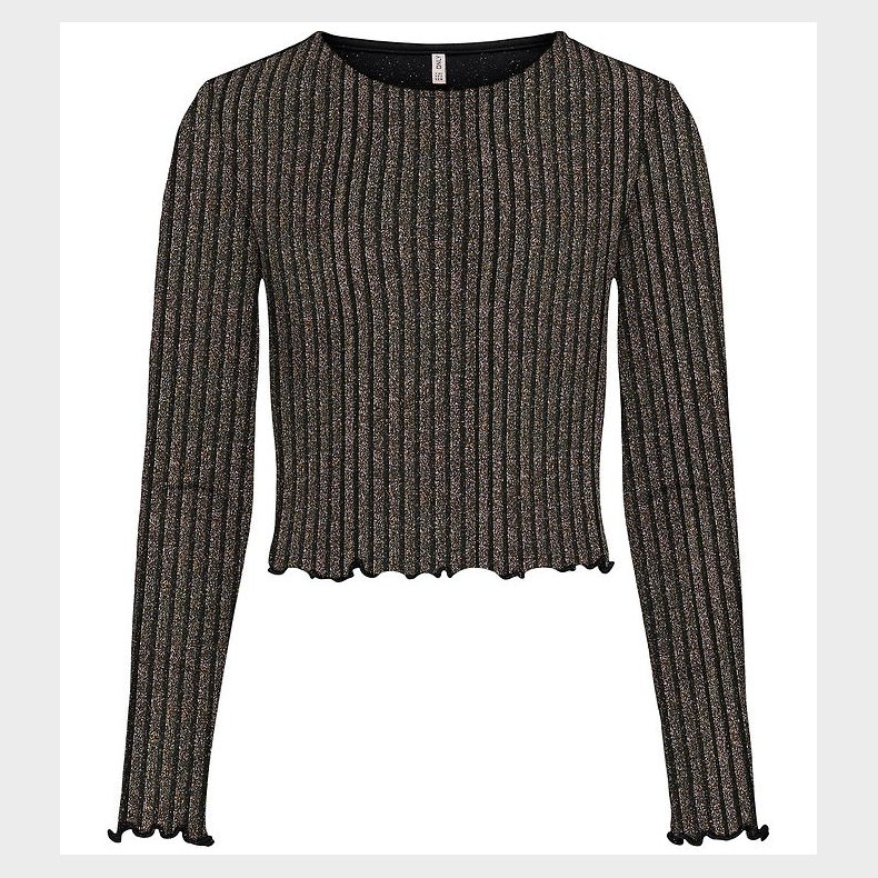 Kids Only Bluse - KogQueen - Black/Lurex Light Gold/Silver/Wide