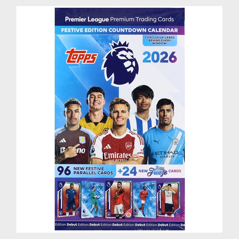 Fodboldkort Julekalender - Premier League 2025/26 - 24 Lger