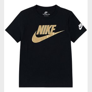 Nike T-shirt - Futura evergreen - Black/Metallic Gold