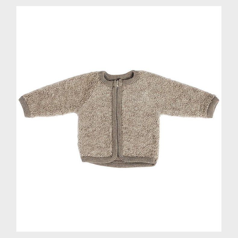 Smallstuff Cardigan m. Lynl�s - Uld - Natur Melange