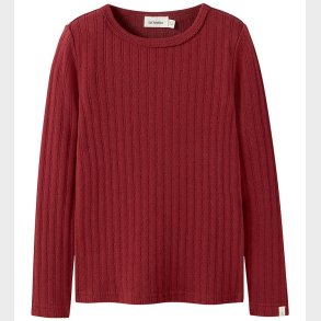 Lil Atelier Bluse - Slim Rib - NmfRita - Red Dahlia