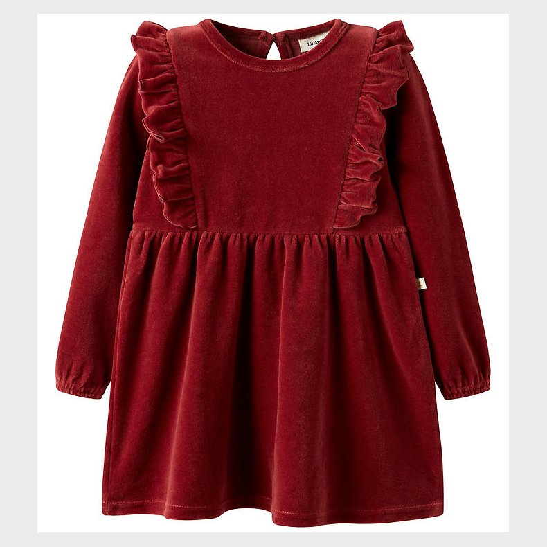 Lil Atelier Kjole - Velour - NmfSaga - Red Dahlia